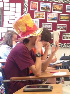 Doesn't everyone read with a giant hat on?